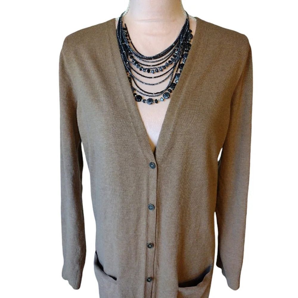 Maurices Brown Solid Tunic Button Front Boyfriend… - image 3